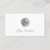 Carte De Visite Code QR Yoga Instructeur Gris Abstrait (Devant)