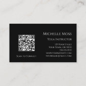 Carte De Visite Code QR Yoga Instructeur Om Symbole Noir Blanc (Dos)