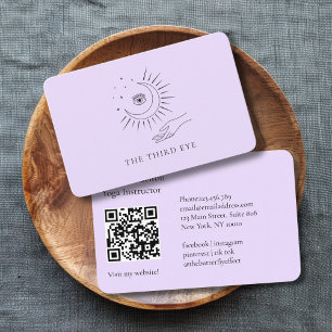 Carte De Visite Code QR - Yoga Reiki Wellness Moon Eye