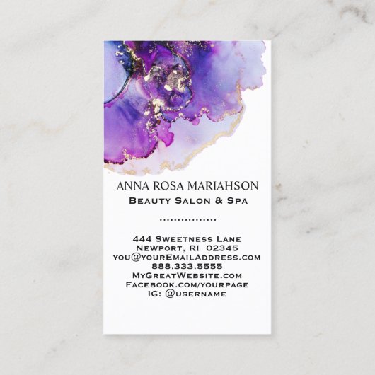 Carte De Visite *~* CODE QR Yummy Violet Bleu Or    DoréAP29 (Dos)