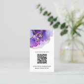 Carte De Visite *~* CODE QR Yummy Violet Bleu Or    DoréAP29 (Debout devant)