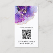 Carte De Visite *~* CODE QR Yummy Violet Bleu Or DoréAP29 (Devant)