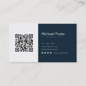 Carte De Visite Code Qrcode scannable blanc du PDG de la Marine mo (Devant)