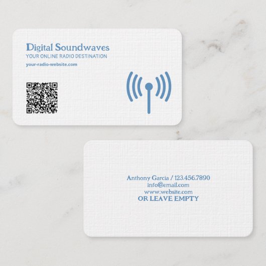 Carte De Visite Code radio QR (Devant / Derrière)