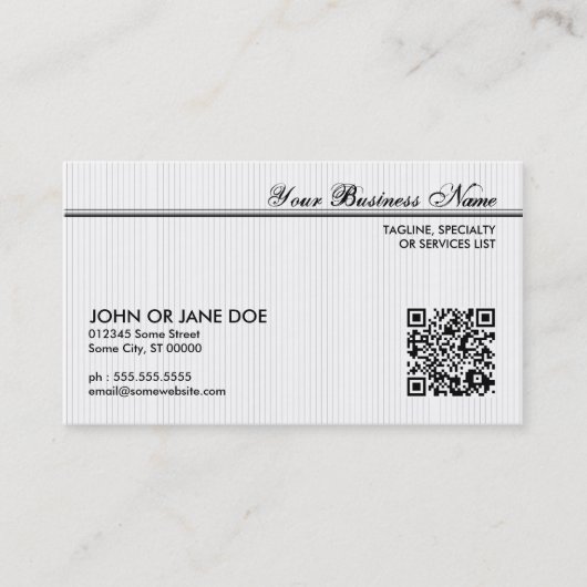 Carte De Visite code rayé de QR (Devant)