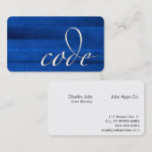 Carte De Visite Code : Singe codeur, Programmeur (Devant / Derrière)