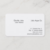 Carte De Visite Code : Singe codeur, Programmeur (Dos)