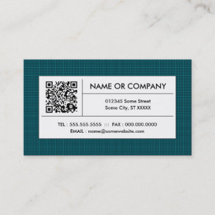 Carte De Visite code turquoise du plaid QR