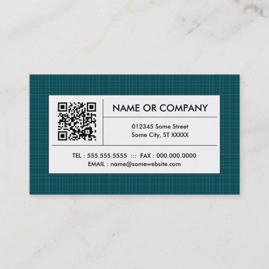 Carte De Visite code turquoise du plaid QR (Devant)