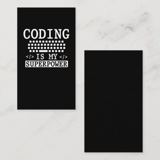 Carte De Visite Coder informatique programmeur amusant (Devant / Derrière)