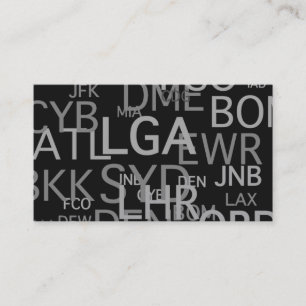 Carte De Visite Codes d'aéroport pour le professionnel de voyage