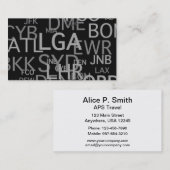 Carte De Visite Codes d'aéroport pour le professionnel de voyage (Devant / Derrière)