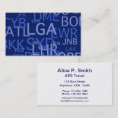 Carte De Visite Codes d'aéroport pour le professionnel de voyage (Devant / Derrière)