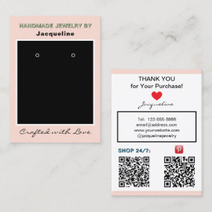 Carte De Visite Codes QR de Boucles d'Oreilles en Bijoux Noir Blus