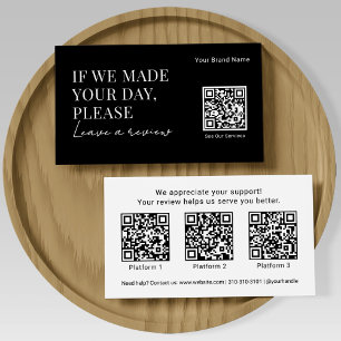 Carte De Visite Codes QR de demande d'avis élégants pour entrepris