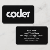 Carte De Visite Codeur (Devant / Derrière)