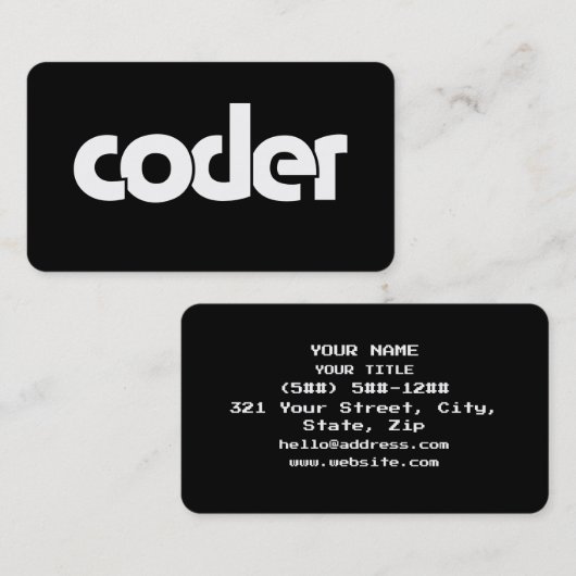 Carte De Visite Codeur (Devant / Derrière)