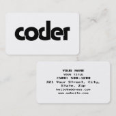 Carte De Visite Codeur (Devant / Derrière)