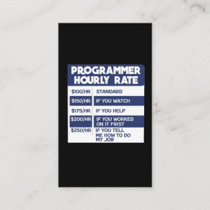 Carte De Visite Codeur informatique à tarif horaire Funny Program