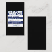 Carte De Visite Codeur informatique à tarif horaire Funny Programm (Devant / Derrière)
