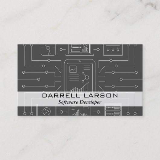 Carte De Visite Codeur logiciel | Technologie du développeur (Devant)