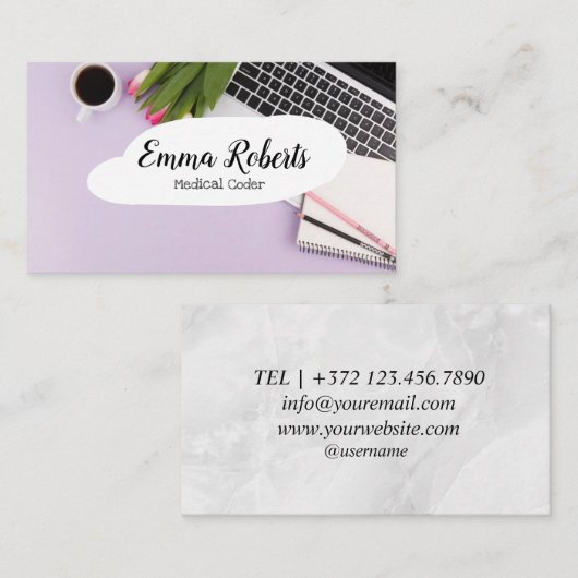 Carte De Visite Codeur Médicale du poste de soins de santé (Devant / Derrière)