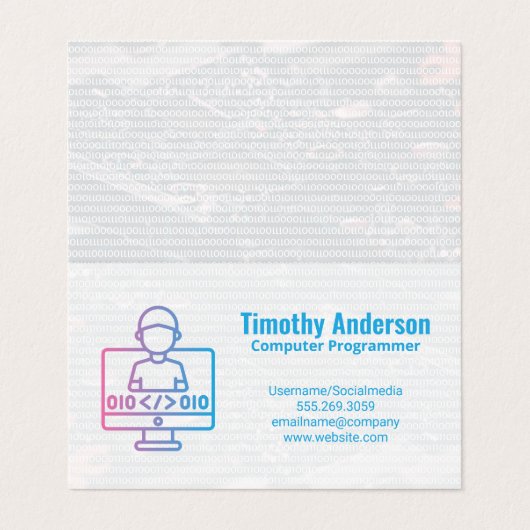 Carte De Visite Coding | Software Engineer (Extérieur déplié)