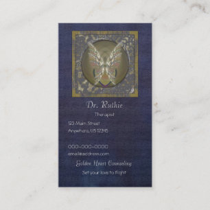 Carte De Visite Coeur à ailes par or