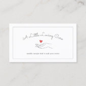 Carte De Visite Coeur à la main Aînés handicapés (Devant)