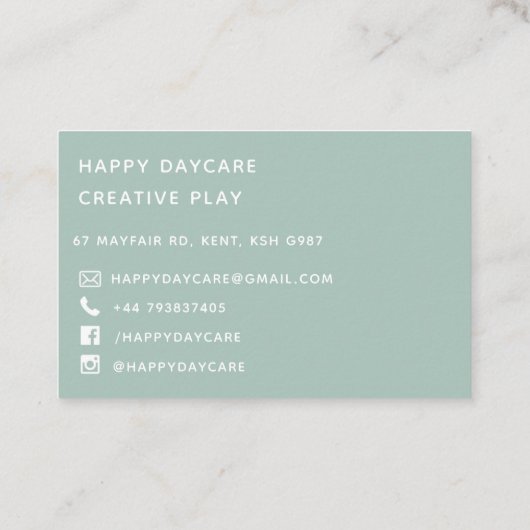 Carte De Visite Coeur arc-en-ciel Pastel Spots (Dos)