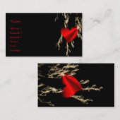 Carte De Visite coeur arc-en-ciel rouge sur noir (Devant / Derrière)