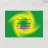 Carte De Visite Coeur arc-en-ciel : Vert jaune (Dos)