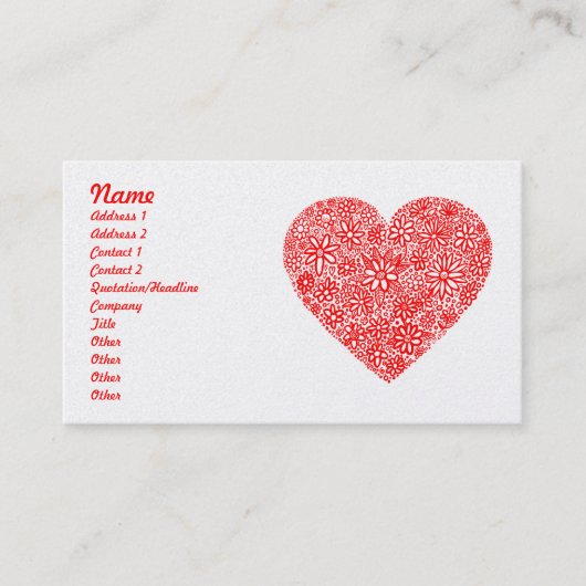 Carte De Visite Coeur assemblé - or (Devant)