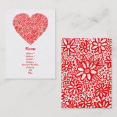 Carte De Visite Coeur assemblé - or - verticale (Devant / Derrière)