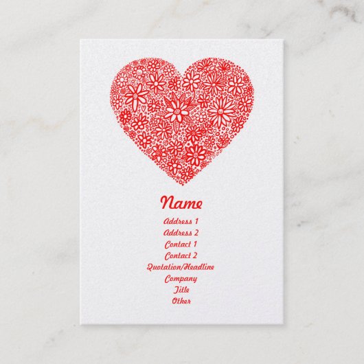 Carte De Visite Coeur assemblé - or - verticale (Devant)