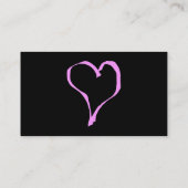 Carte De Visite Coeur assez rose et noir d'amour (Dos)