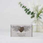 Carte De Visite Coeur avec des ailes (Debout devant)