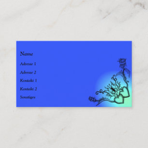 Carte De Visite Coeur avec Fleur et Papillon sur Rainbow Business
