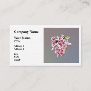 Carte De Visite Coeur Avec Stargazer Lys