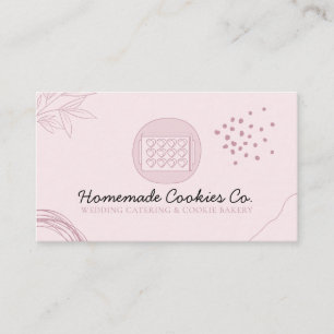 Carte De Visite Coeur bleu rose fait maison Coeurs Cookies