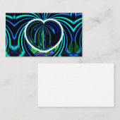 Carte De Visite Coeur bleu (vous pouvez ajouter des mots) (Devant / Derrière)