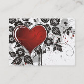 Carte De Visite Cœur Brillant, Feuilles & Fleurs - Original (Dos)