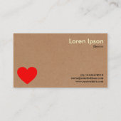 Carte De Visite Coeur - Carton (Dos)