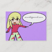 Carte De Visite Coeur Chibi mignon - Cheveux Jaune - (Dos)