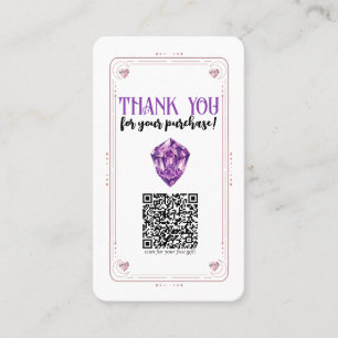 Carte De Visite Cœur d'améthyste Rose Quartz Crystal Réseaux Socia