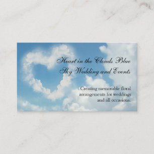Carte De Visite Cœur dans les Nuages, Amour Romantique sous le Cie