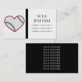 Carte De Visite Coeur de base-ball (Devant / Derrière)