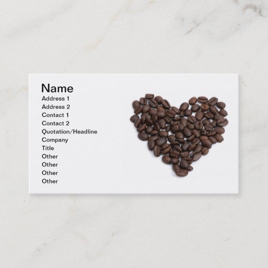 Carte De Visite Cœur de café (Devant)