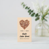 Carte De Visite Cœur de café tendance QR Code et site Web (Debout devant)