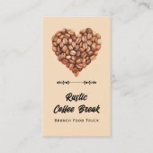 Carte De Visite Cœur de café tendance QR Code et site Web (Devant)